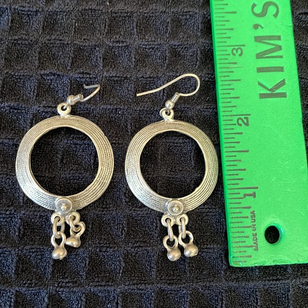Artisan Pewter Earrings, 2” - Picture 3 of 4